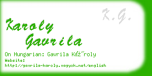 karoly gavrila business card